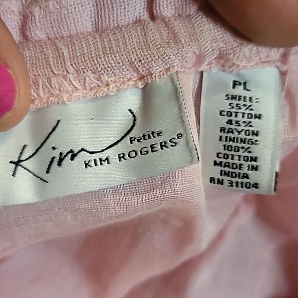 Kim Roger's Pink On/Off Shoulder Top Size Large Petite - Picture 5 of 5